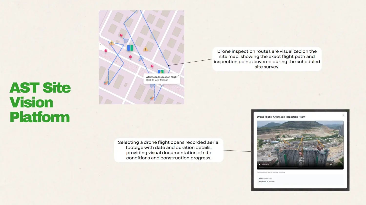 Drone inspection recording in AST Site Vision